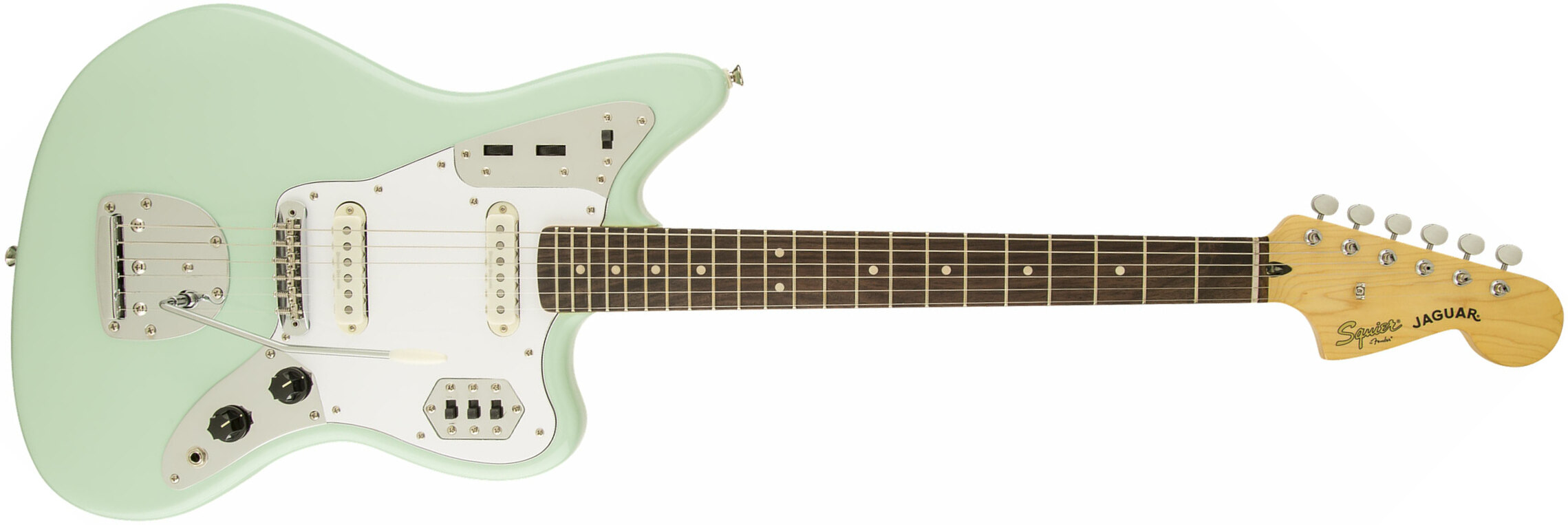 Squier Jaguar Vintage Modified Ss Lau - Surf Green - E-Gitarre in Str-Form - Main picture