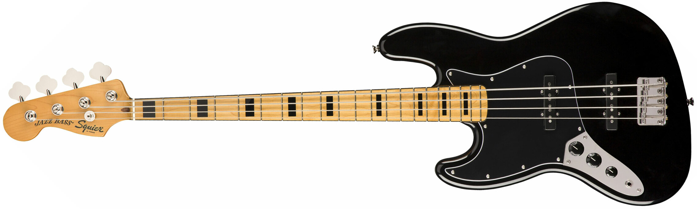Squier Jazz Bass Classic Vibe 70s Lh Gaucher 2019 Mn - Black - Solidbody E-bass - Main picture