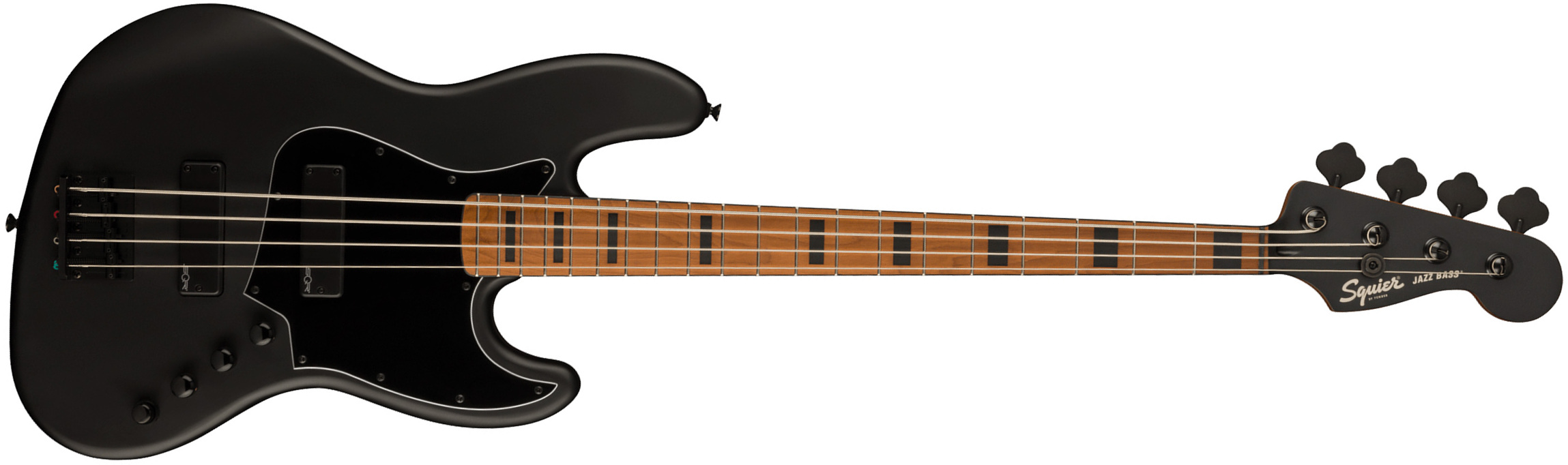 Squier Jazz Bass Contemporary Active Hh Black Pickguard Fsr Mn - Flat Black - Solidbody E-bass - Main picture