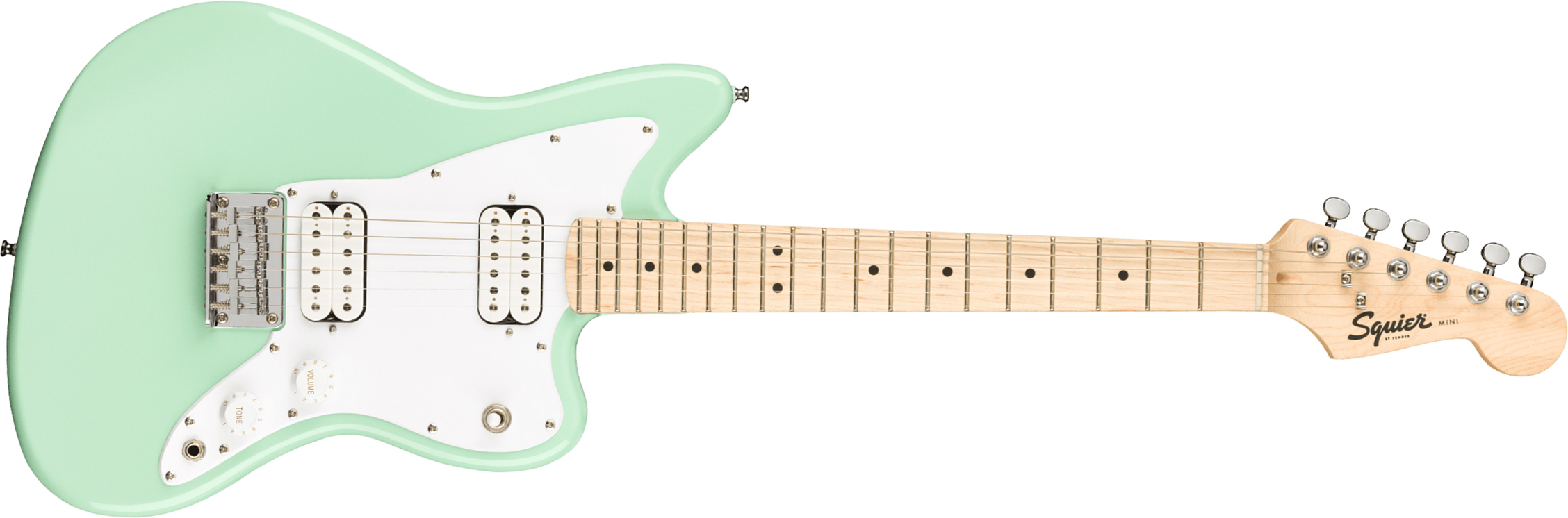 Squier Mini Jazzmaster Bullet Hh Ht Mn - Surf Green - E-Gitarre für Kinder - Main picture