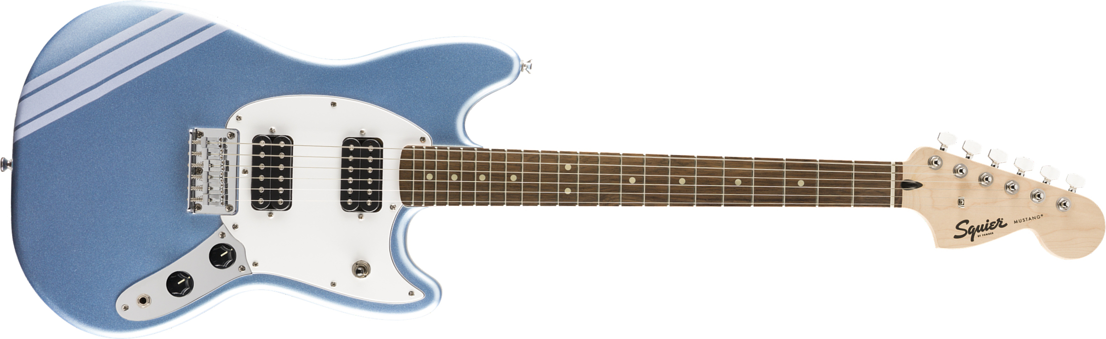 Squier Mustang Bullet Competition Hh Fsr Ht Lau - Lake Placid Blue - Retro-Rock-E-Gitarre - Main picture
