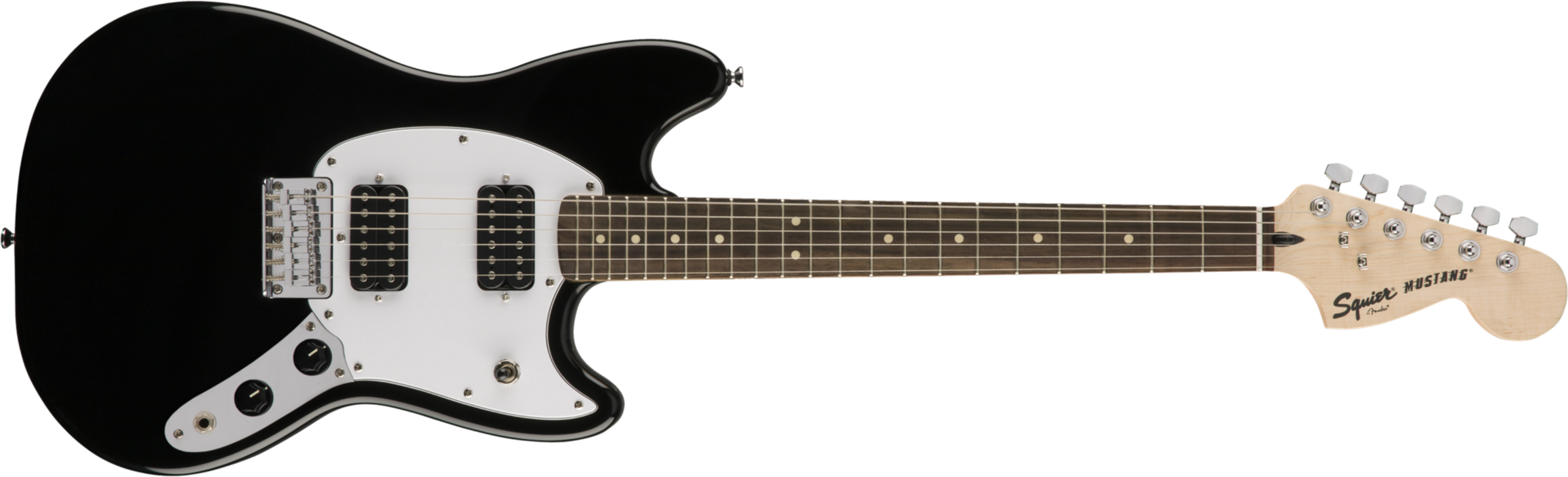 Squier Mustang Bullet Hh 2019 Ht Lau - Black - Retro-Rock-E-Gitarre - Main picture