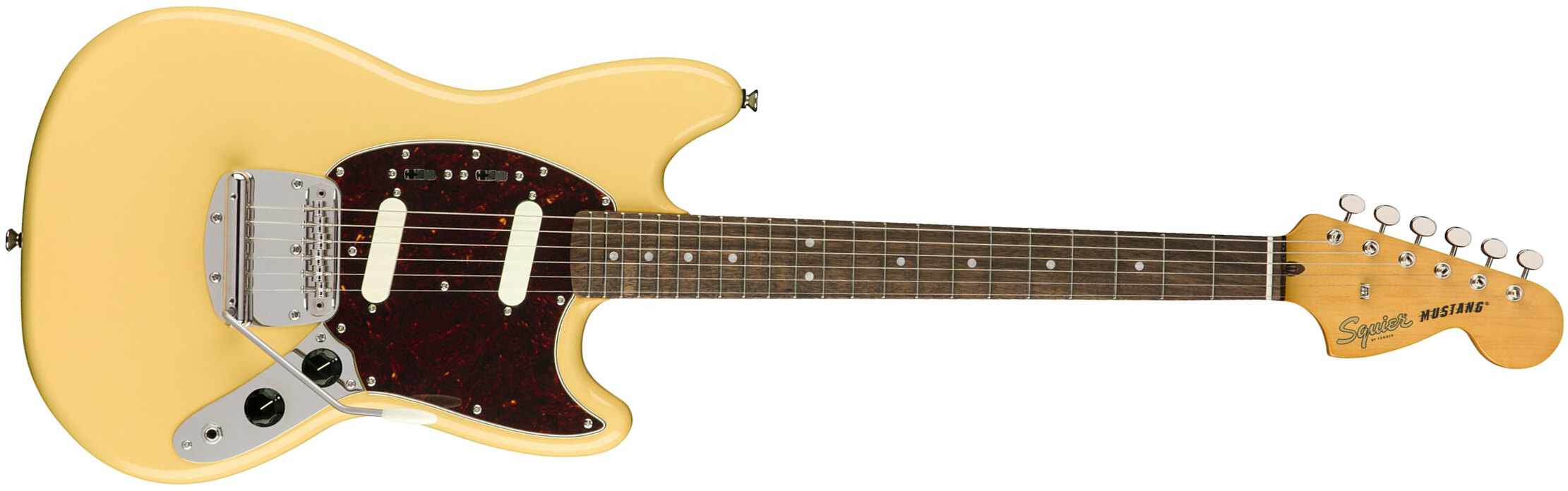 Squier Mustang  Classic Vibe 60s 2019 Lau - Vintage White - Retro-Rock-E-Gitarre - Main picture
