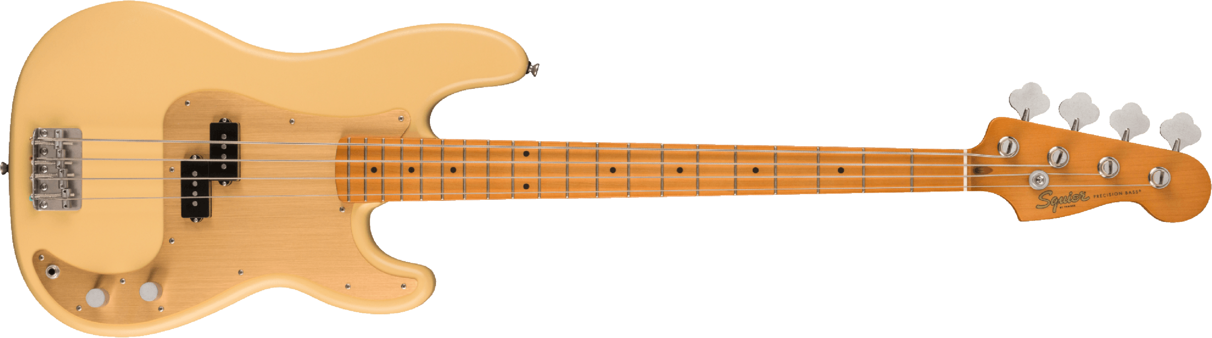 Squier Precision Bass 40th Anniversary Gold Edition Mn - Satin Vintage Blonde - Solidbody E-bass - Main picture