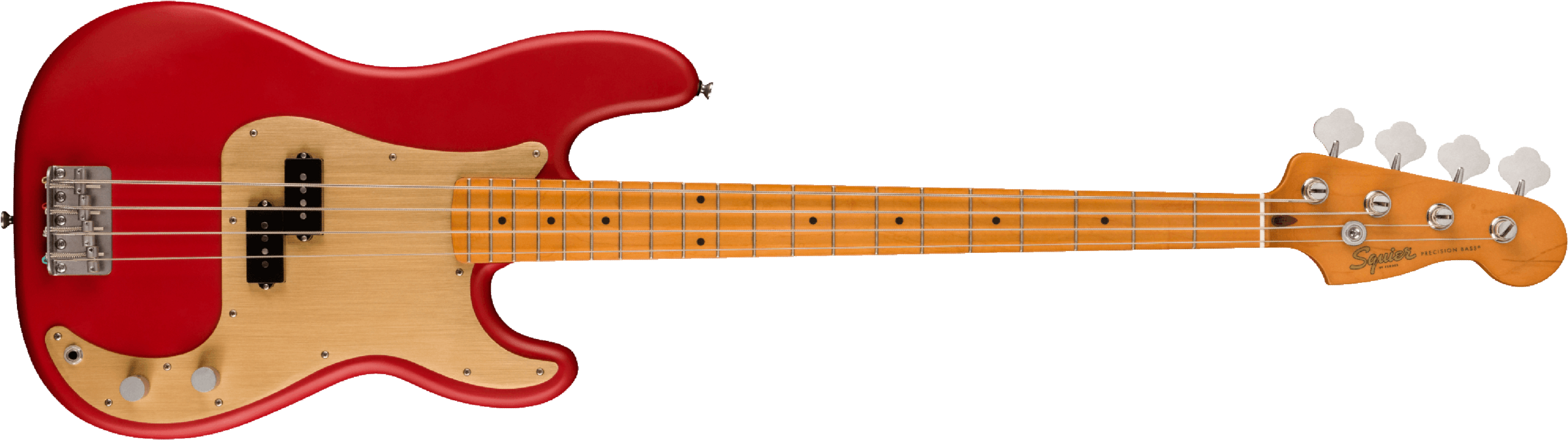 Squier Precision Bass 40th Anniversary Gold Edition Mn - Satin Dakota Red - Solidbody E-bass - Main picture