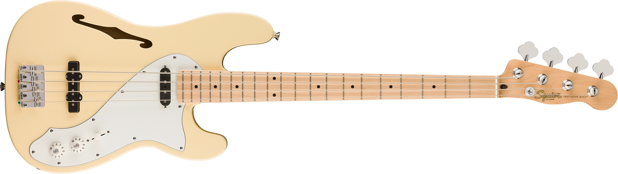 Squier Precision Bass Thinline Sj Paranormal Mn - Vintage White - Solidbody E-bass - Main picture