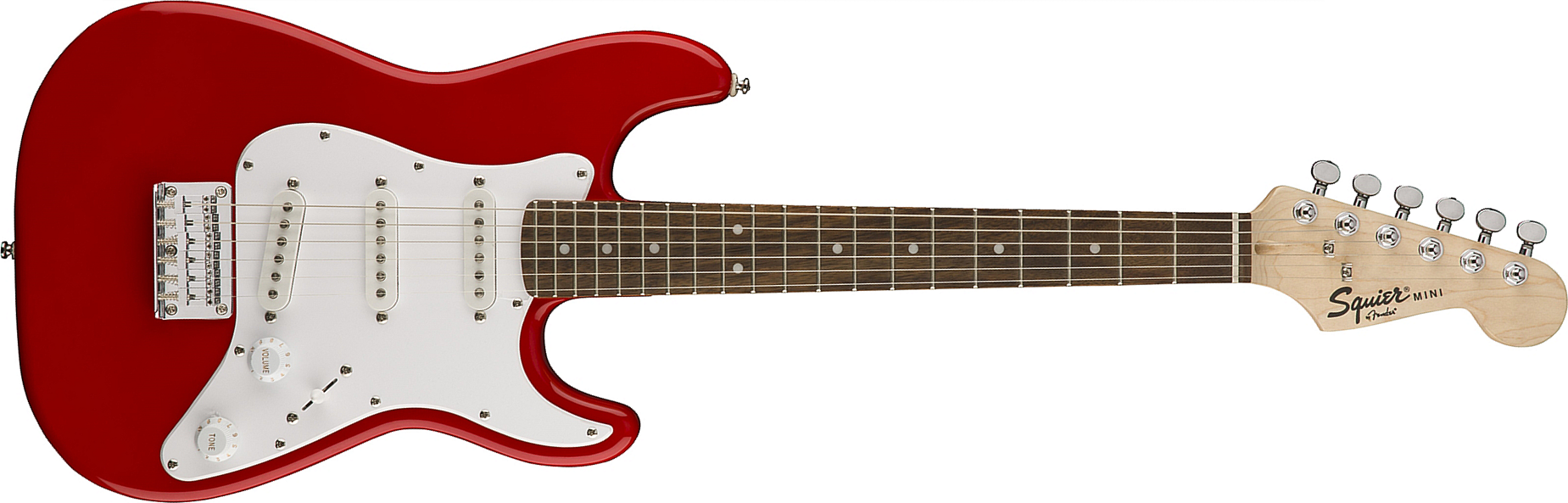 Squier Squier Mini Strat V2 Ht Sss Lau - Torino Red - E-Gitarre für Kinder - Main picture