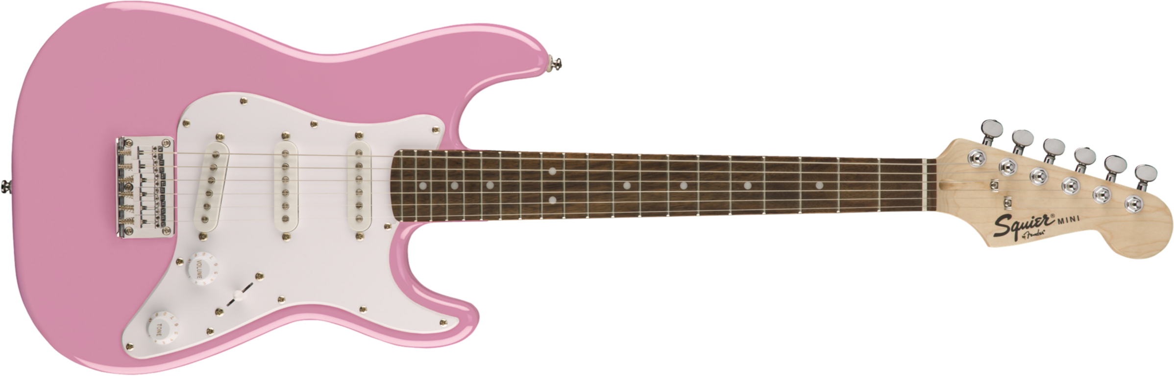 Squier Squier Mini Strat V2 Ht Sss Lau - Pink - E-Gitarre für Kinder - Main picture