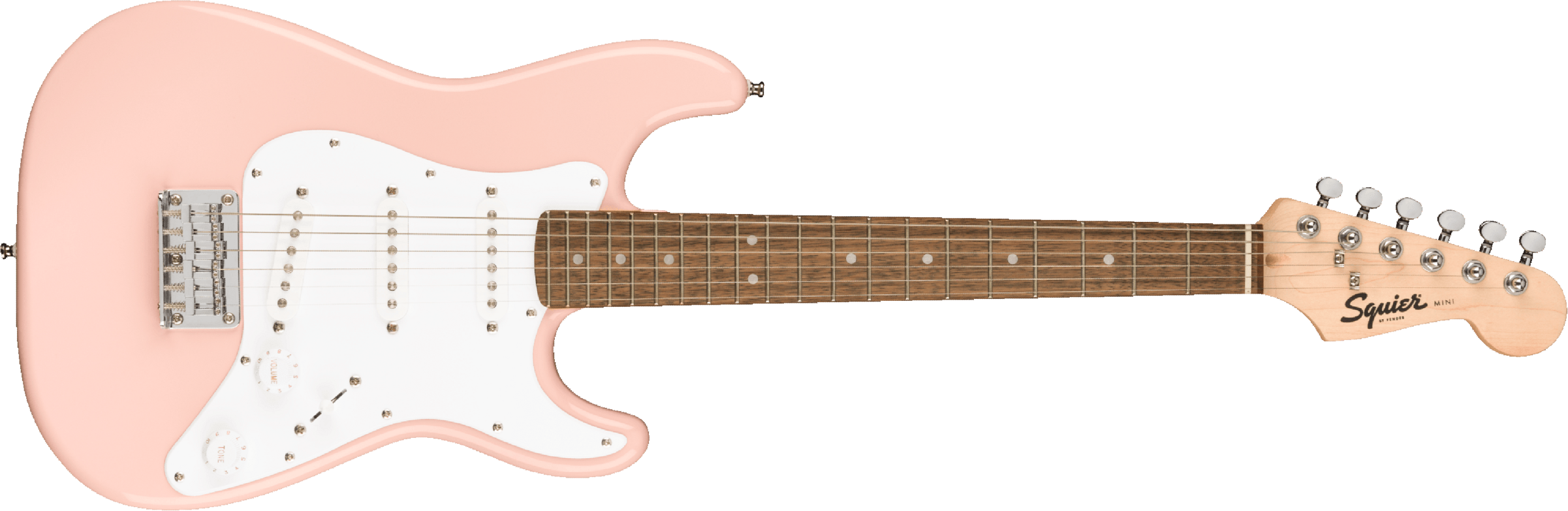 Squier Squier Mini Strat V2 Ht Sss Lau - Shell Pink - E-Gitarre für Kinder - Main picture
