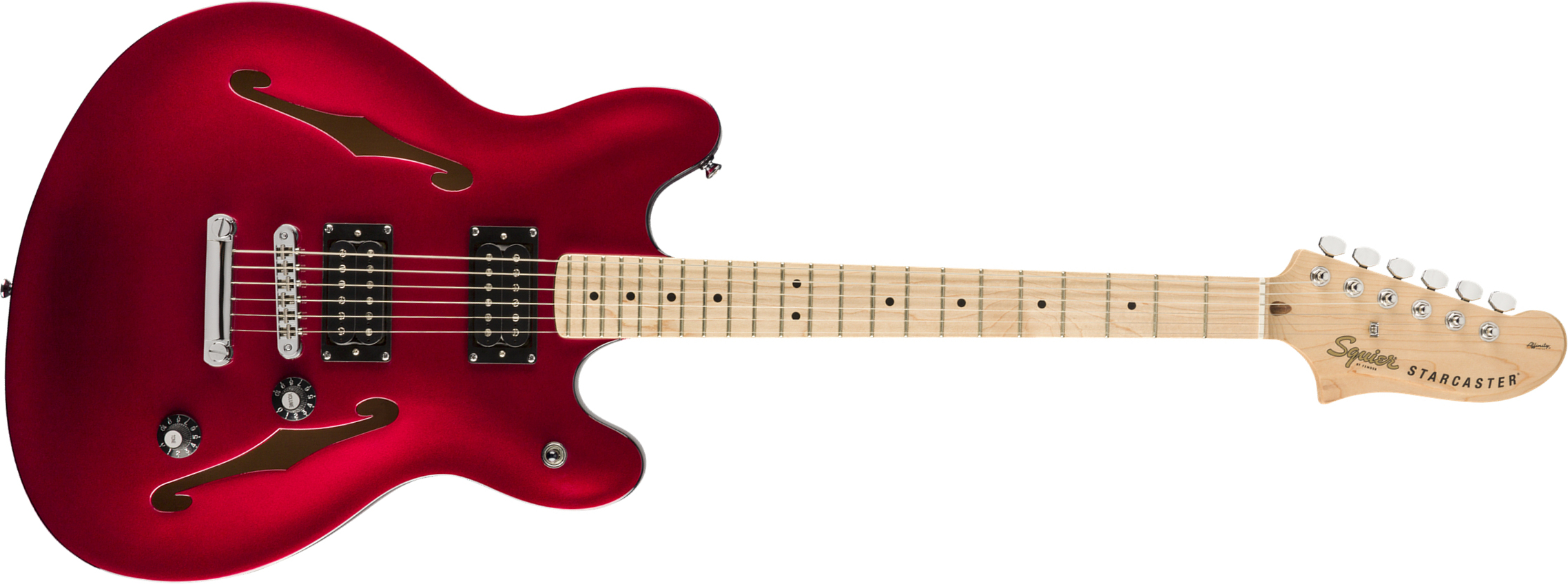 Squier Starcaster Affinity 2019 Hh Ht Mn - Candy Apple Red - Semi-Hollow E-Gitarre - Main picture