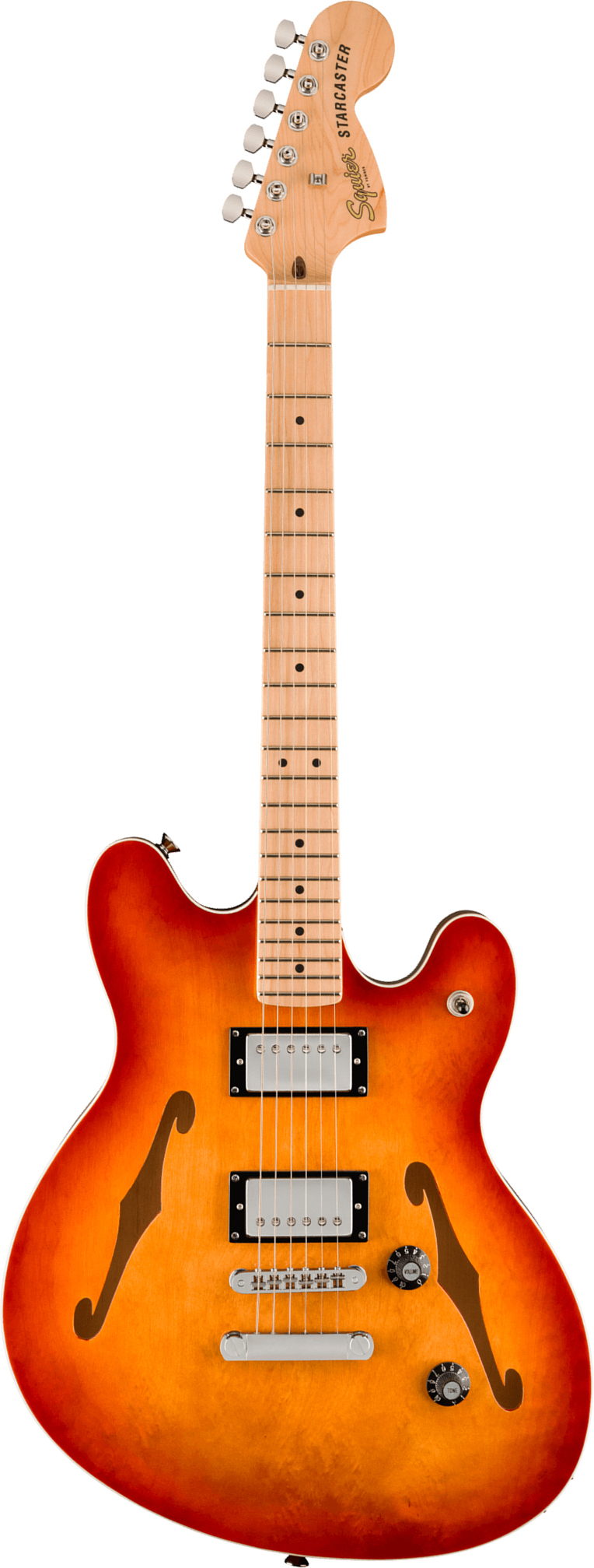 Squier Starcaster Deluxe Affinity 2h Ht Mn - Sienna Sunburst - Retro-Rock-E-Gitarre - Main picture