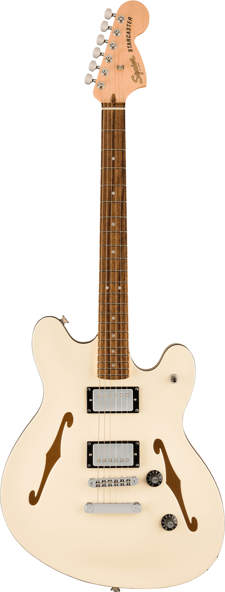 Squier Starcaster Deluxe Affinity Ind 2h Ht Lau - Olympic White - Retro-Rock-E-Gitarre - Main picture