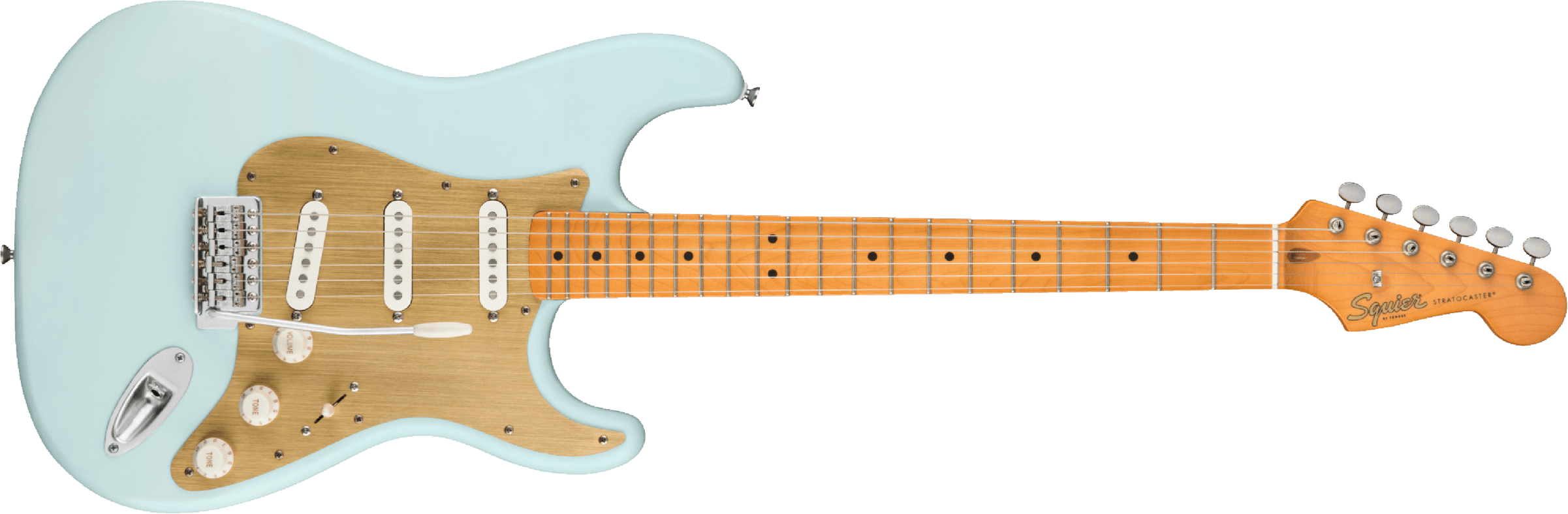 Squier Strat 40th Anniversary Vintage Edition Mn - Satin Sonic Blue - E-Gitarre in Str-Form - Main picture