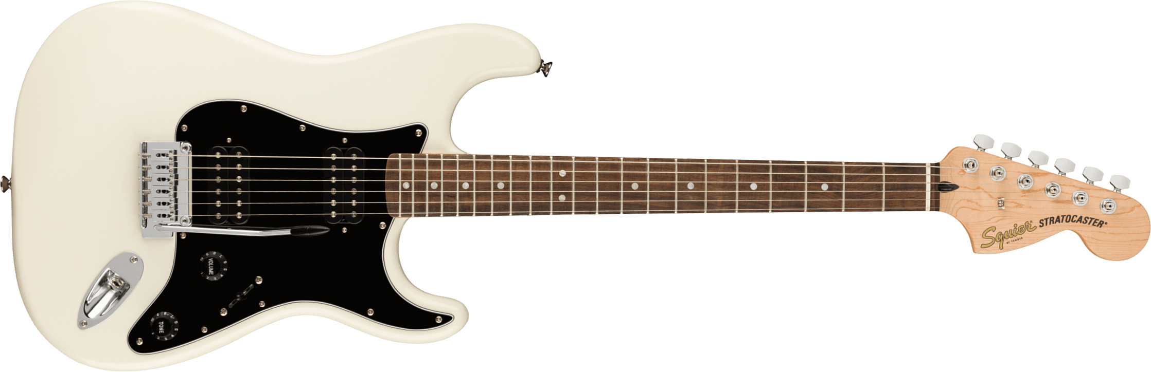 Squier Strat Affinity 2021 Hh Trem Lau - Olympic White - E-Gitarre in Str-Form - Main picture