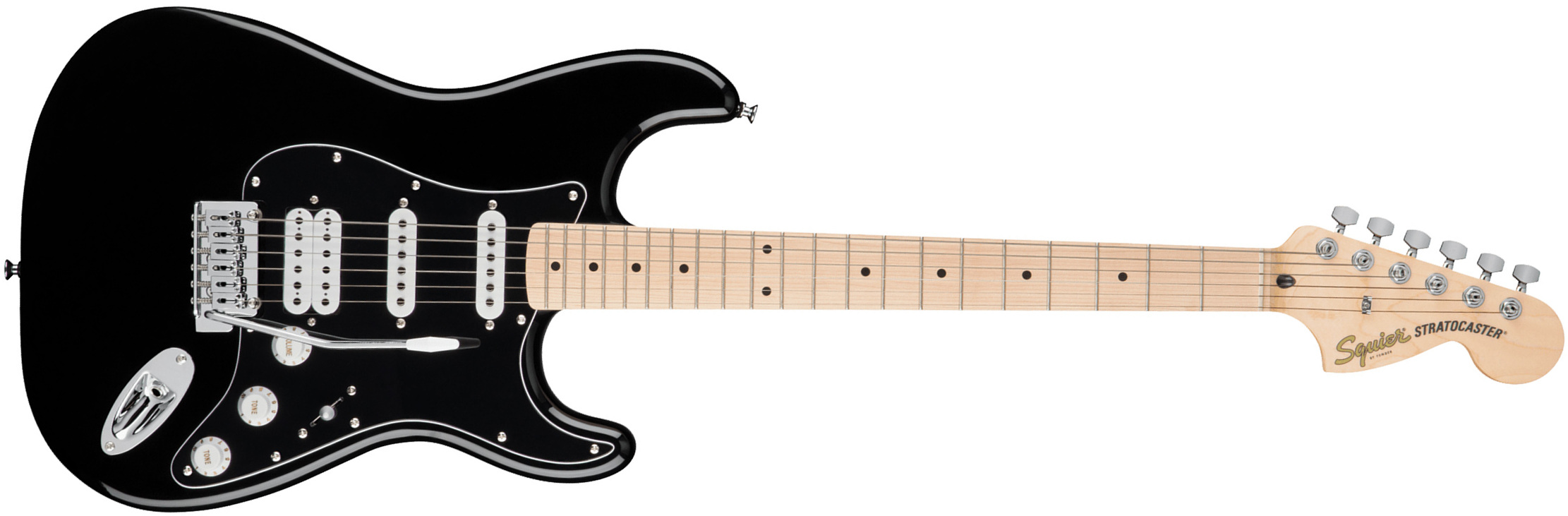 Squier Strat Affinity Black Pickguard Fsr Ltd Hss Trem Lau - Black - E-Gitarre in Str-Form - Main picture