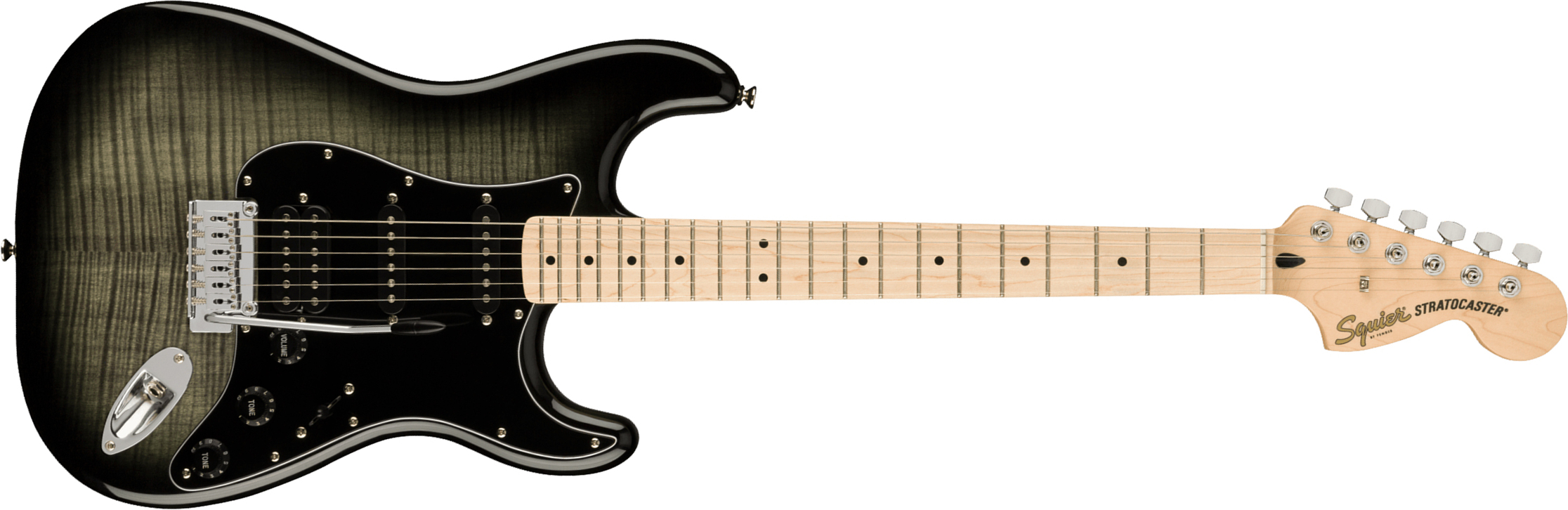 Squier Strat Affinity Fmt Hss 2021 Trem Mn - Black Burst - E-Gitarre in Str-Form - Main picture