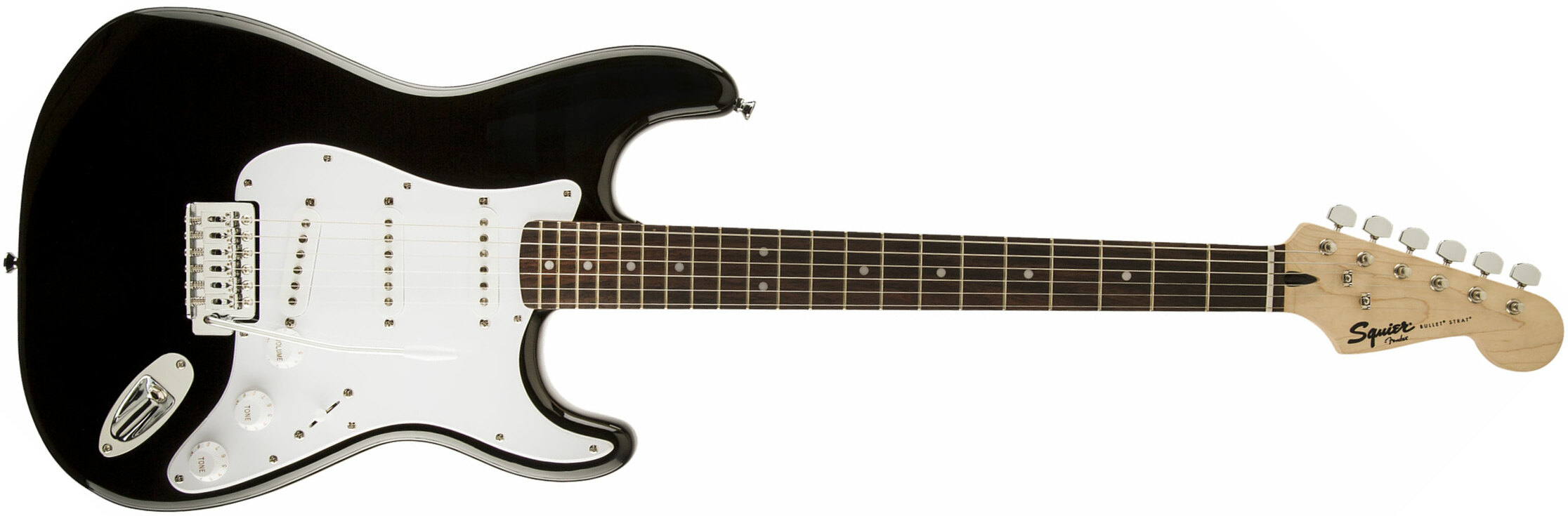 Squier Strat Bullet Sss Trem Lau - Black - E-Gitarre in Str-Form - Main picture