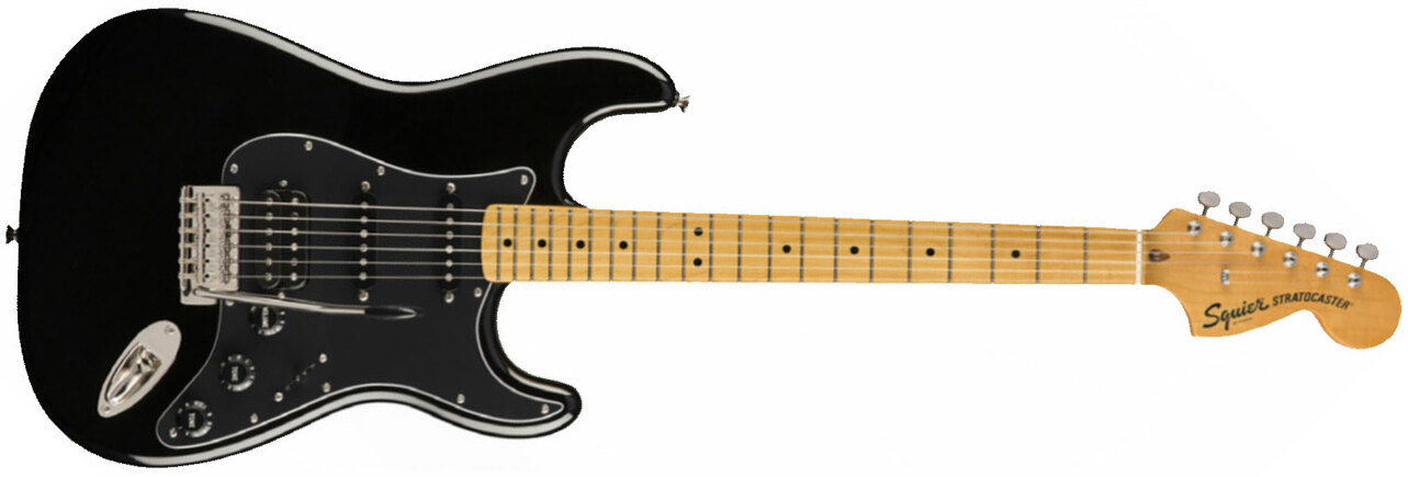 Squier Strat Classic Vibe 70s 2019 Hss Mn - Black - E-Gitarre in Str-Form - Main picture