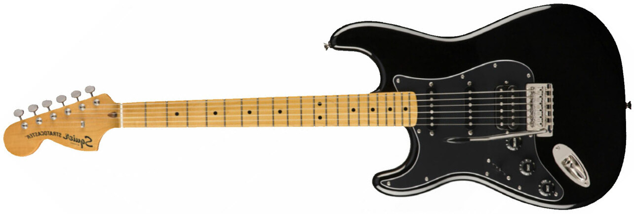 Squier Strat Classic Vibe 70s 2019 Lh Gaucher Hss Mn - Black - E-Gitarre für Linkshänder - Main picture