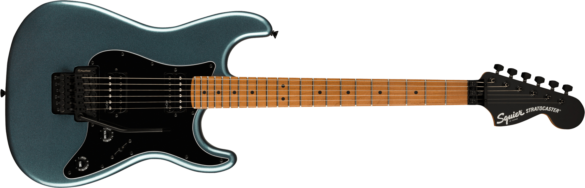 Squier Strat Contemporary Hh Fr Mn - Gunmetal Metallic - E-Gitarre in Str-Form - Main picture