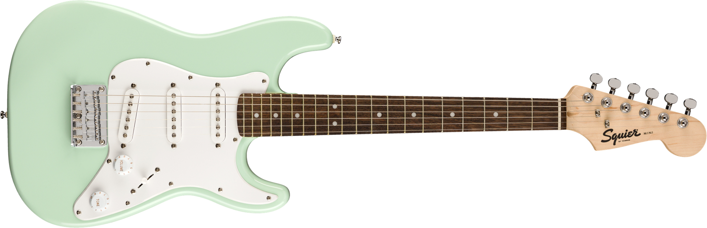 Squier Strat Mini Shsc 3s Ht Lau - Surf Green - E-Gitarre für Kinder - Main picture