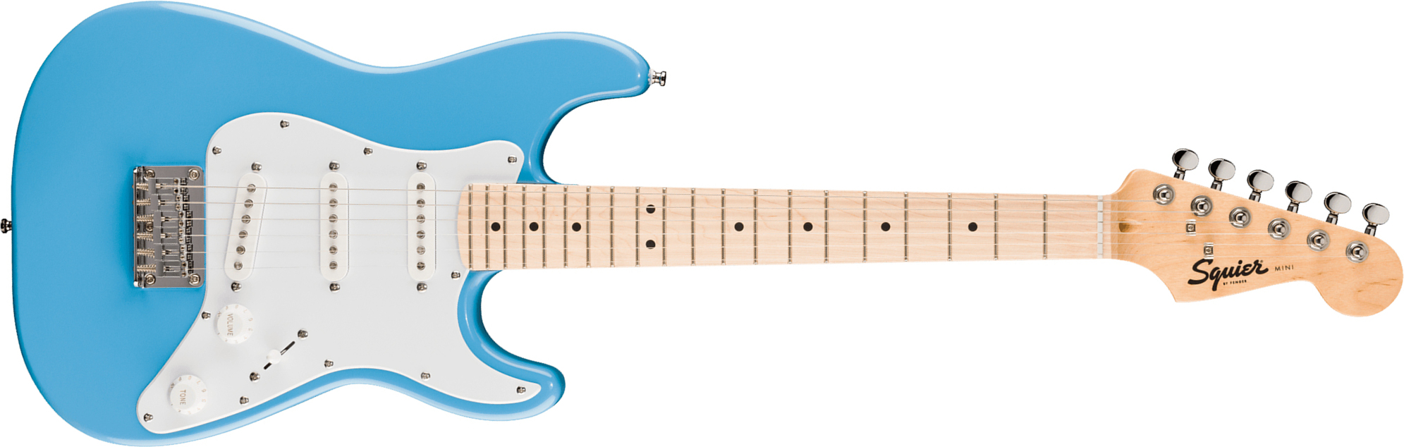 Squier Strat Mini Shsc 3s Ht Mn - California Blue - E-Gitarre für Kinder - Main picture