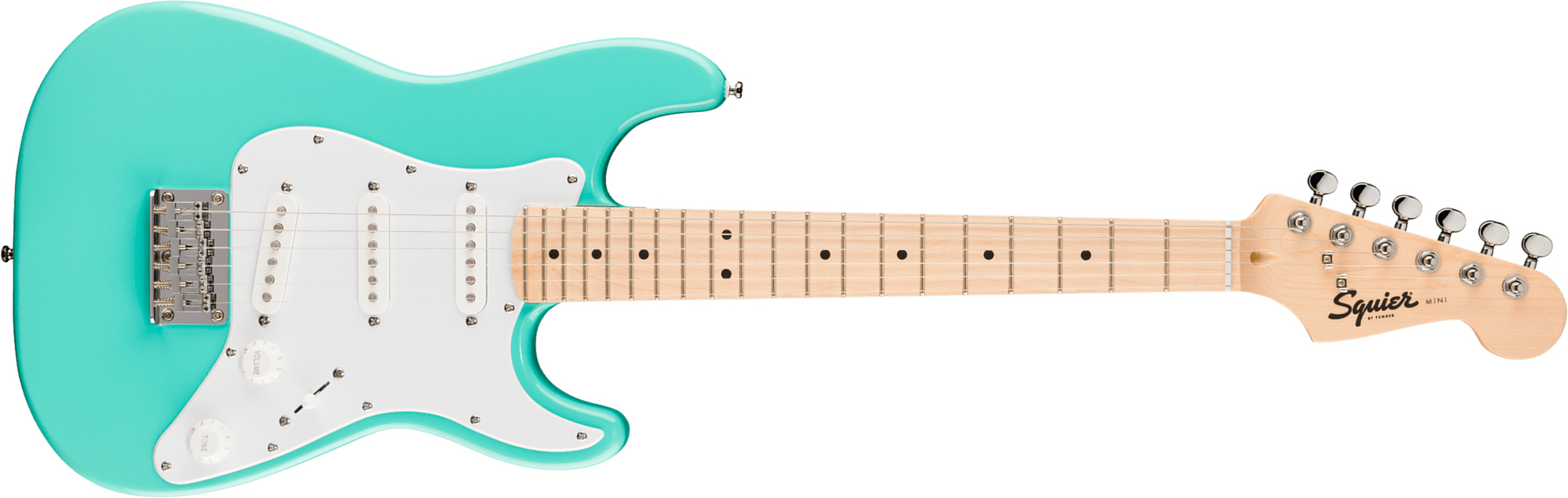 Squier Strat Mini Shsc 3s Ht Mn - Seafoam Green - E-Gitarre für Kinder - Main picture