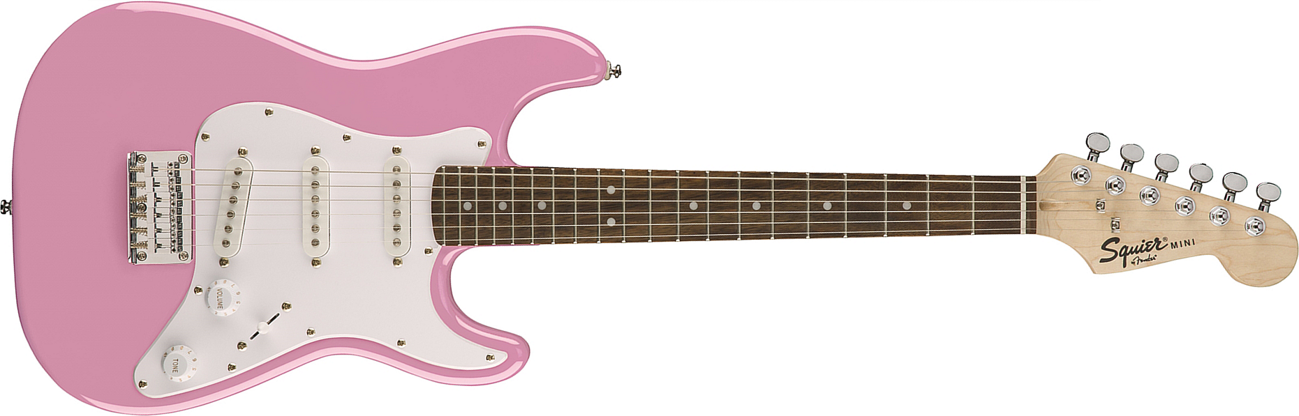 Squier Strat Mini V2 Sss Ht Rw - Pink - E-Gitarre für Kinder - Main picture