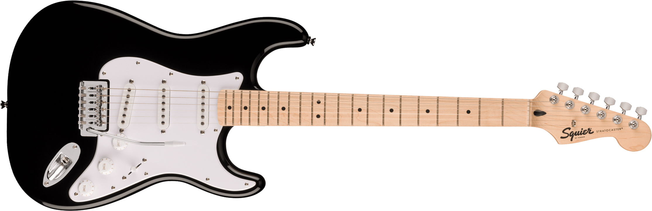 Squier Strat Sonic 3s Trem Mn - Black - E-Gitarre in Str-Form - Main picture