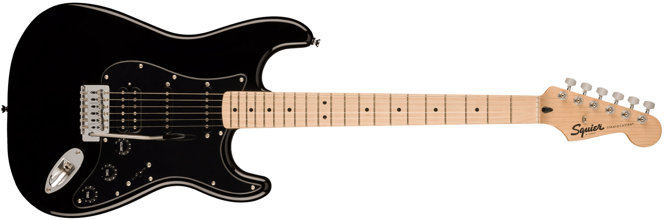 Squier Strat Sonic Hss Trem Mn - Black - E-Gitarre in Str-Form - Main picture