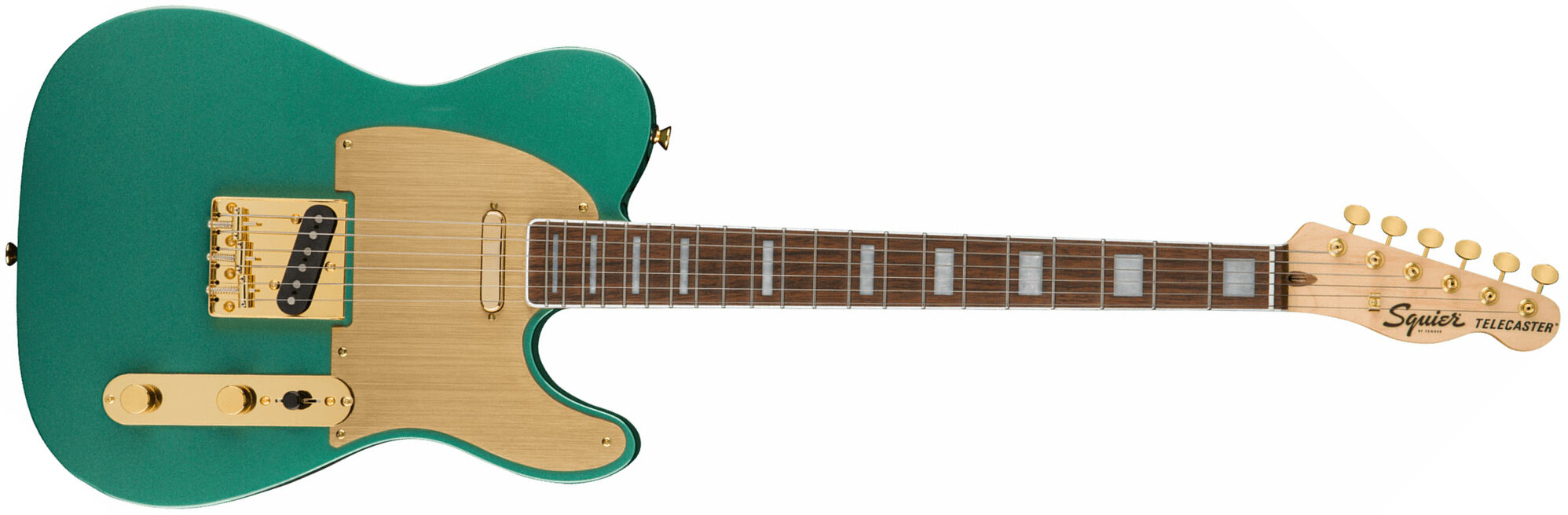 Squier Tele 40th Anniversary Gold Edition Lau - Sherwood Green Metallic - E-Gitarre in Teleform - Main picture