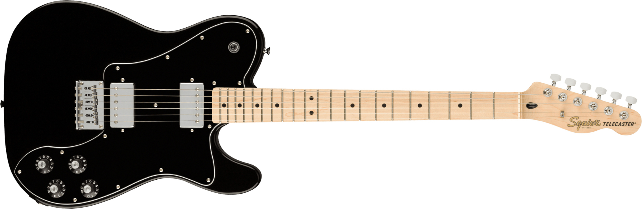 Squier Tele Affinity Deluxe 2021 Hh Ht Mn - Black - E-Gitarre in Teleform - Main picture