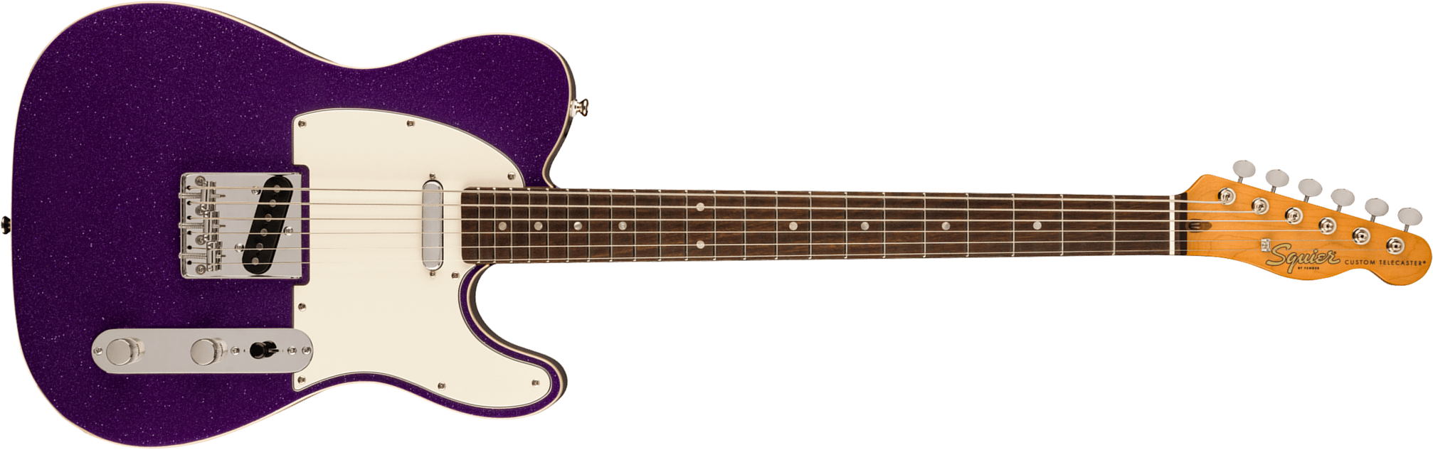 Squier Tele Baritone Custom Classic Vibe Fsr 2s Ht Lau - Purple Sparkle - Bariton E-Gitarre - Main picture