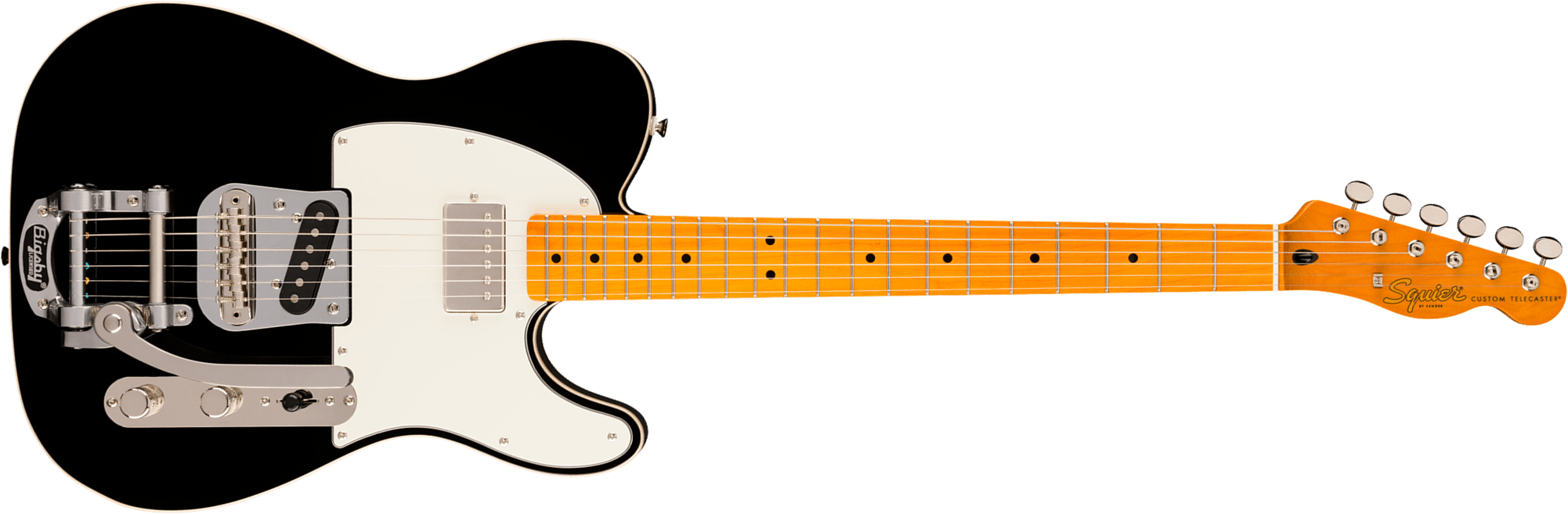 Squier Tele Custom Sh Bigsby Classic Vibe Ltd Sh Trem Mn - Black - E-Gitarre in Teleform - Main picture
