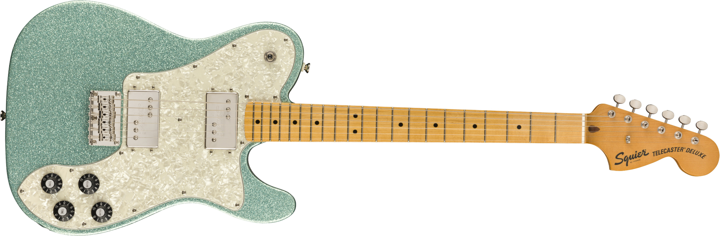 Squier Tele Deluxe Classic Vibe 70 Fsr Ltd 2020 Hh Htmn - Seafoam Sparkle - E-Gitarre in Teleform - Main picture