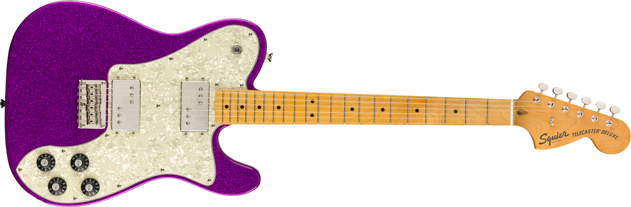 Squier Tele Deluxe Classic Vibe 70 Fsr Ltd 2020 Hh Htmn - Purple Sparkle - E-Gitarre in Teleform - Main picture