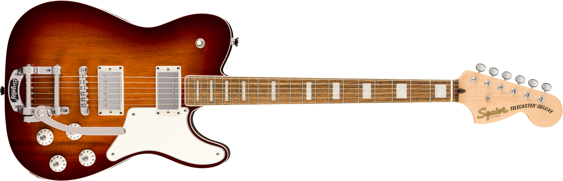 Squier Tele Deluxe Troublemaker Bigsby Paranormal 2h Trem Lau - Honey Sunburst - E-Gitarre in Teleform - Main picture