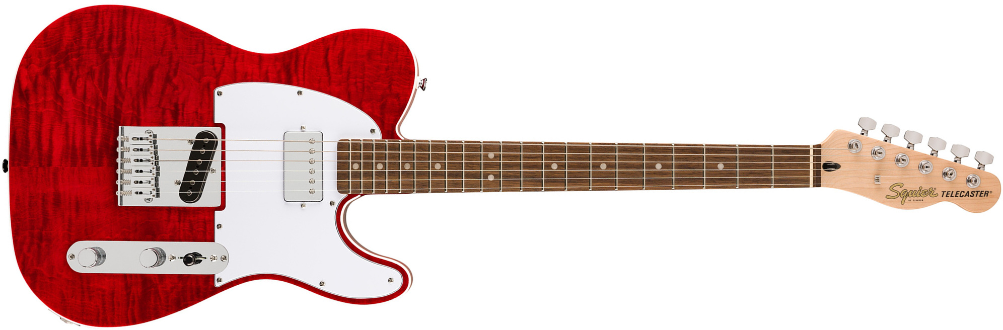 Squier Tele Fmt Sh Affinity Ht Lau - Crimson Red Transparent - E-Gitarre in Teleform - Main picture