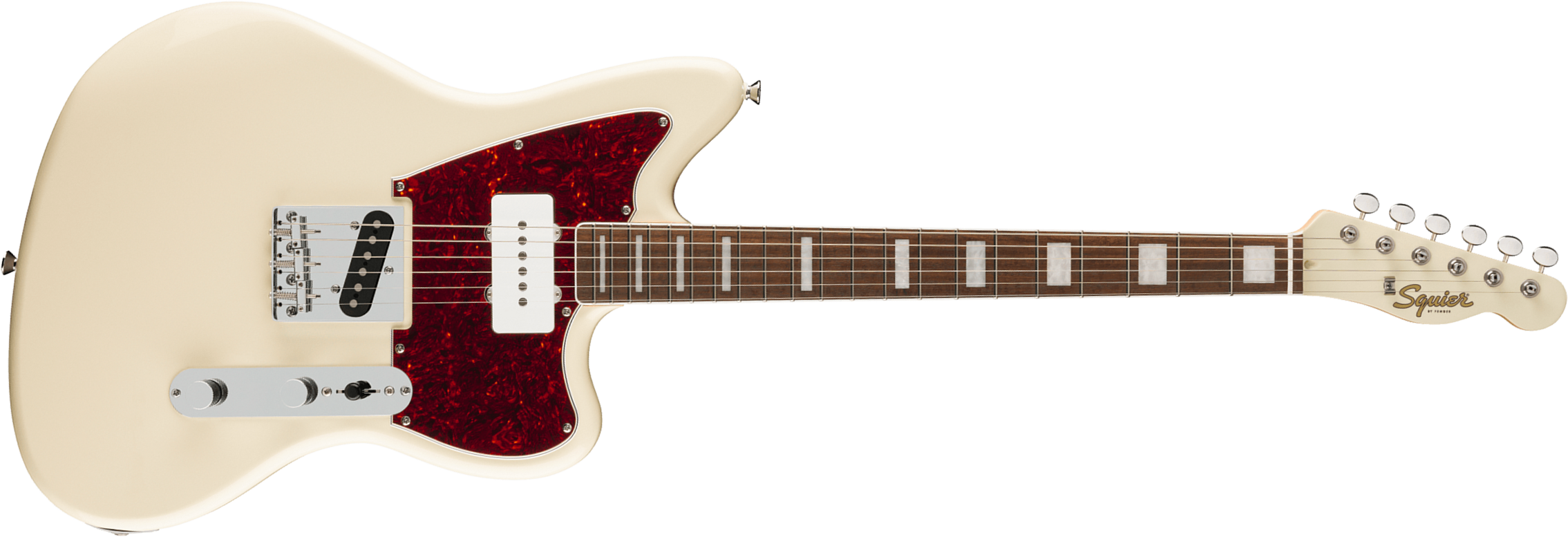 Squier Tele Sj Offset Paranormal 2s Ht Lau - Olympic White - Retro-Rock-E-Gitarre - Main picture