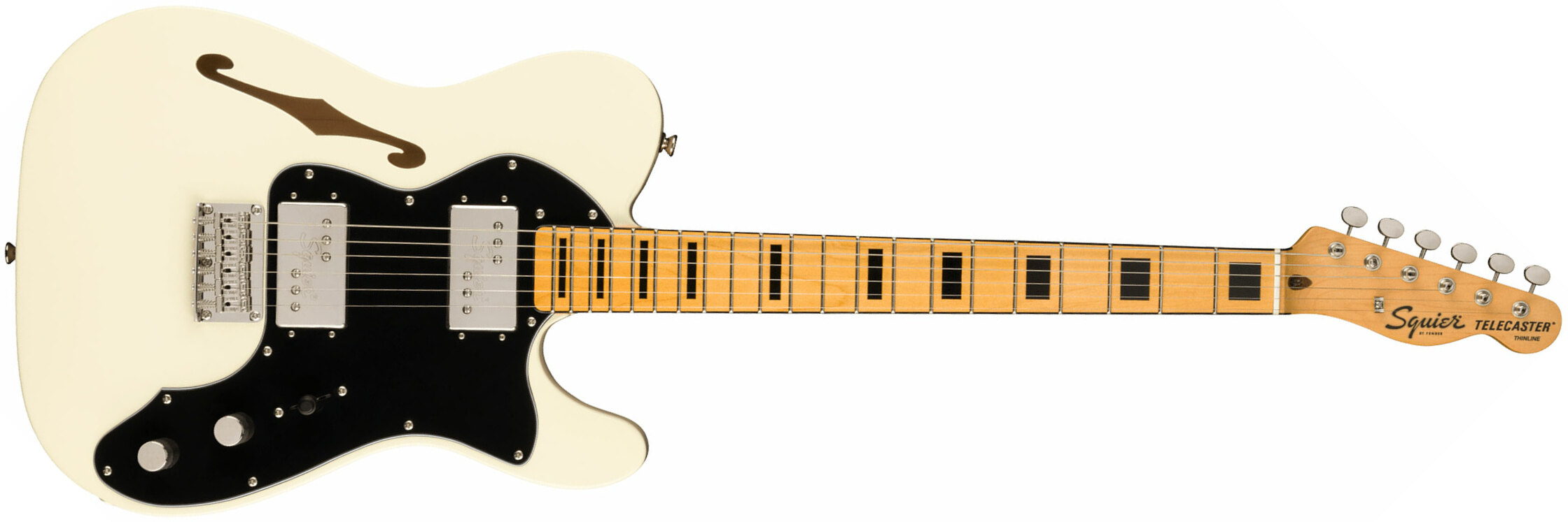 Squier Tele Thinline '70s Classic Vibe Fsr Ltd Hh Mn - Olympic White - E-Gitarre in Teleform - Main picture