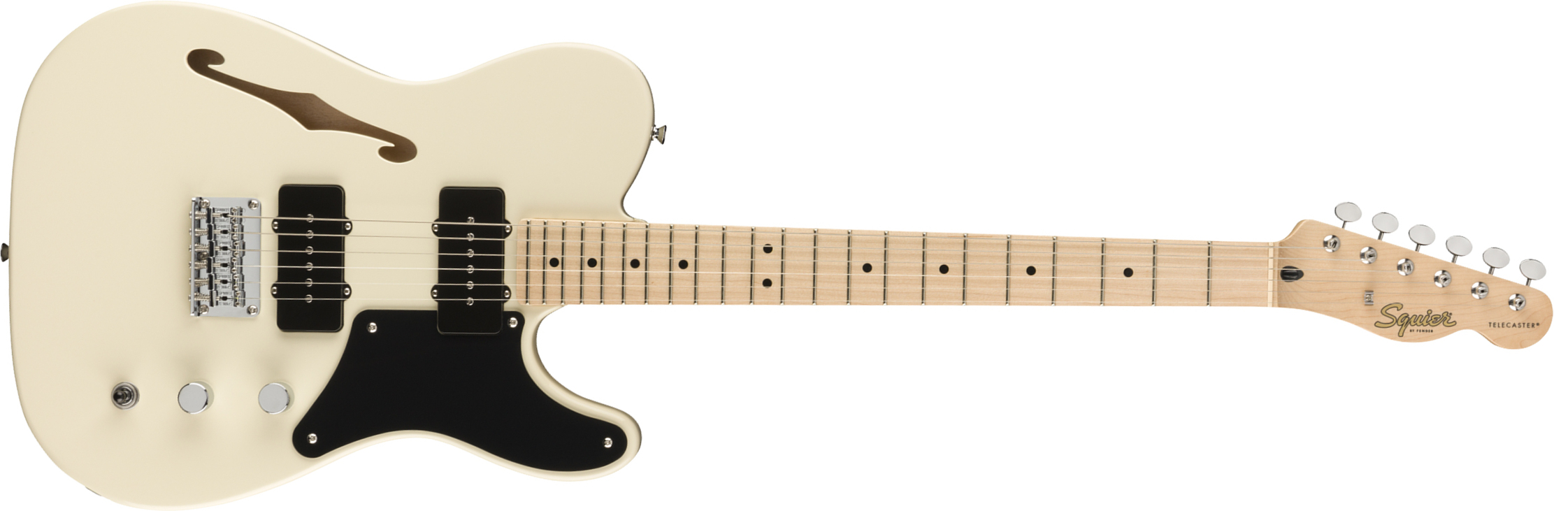 Squier Tele Thinline Cabronita Paranormal Ss Ht Mn - Olympic White - E-Gitarre in Teleform - Main picture