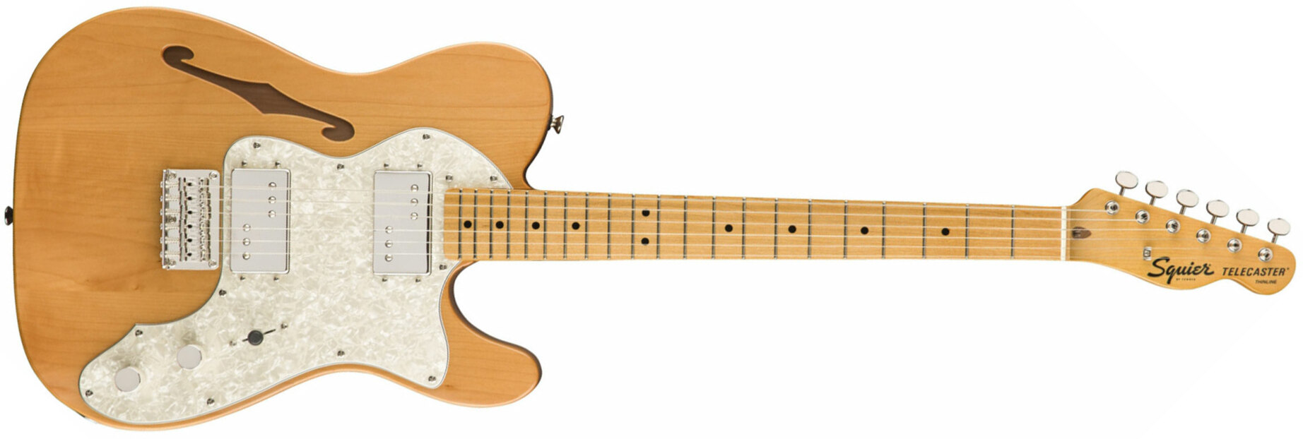 Squier Tele Thinline Classic Vibe 70s 2019 Hh Mn - Natural - Semi-Hollow E-Gitarre - Main picture