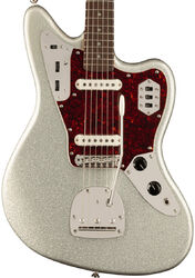 Retro-rock-e-gitarre Squier FSR Classic Vibe '60s Jaguar (LAU) - Silver sparkle matching headstock