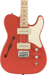 Semi-hollow e-gitarre Squier Paranormal Cabronita Telecaster Thinline - Fiesta red