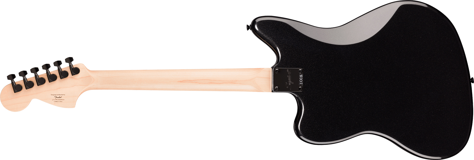 Squier Jaguar Affinity Fsr Shsc 2s Trem Lau - Metallic Black - Retro-Rock-E-Gitarre - Variation 1