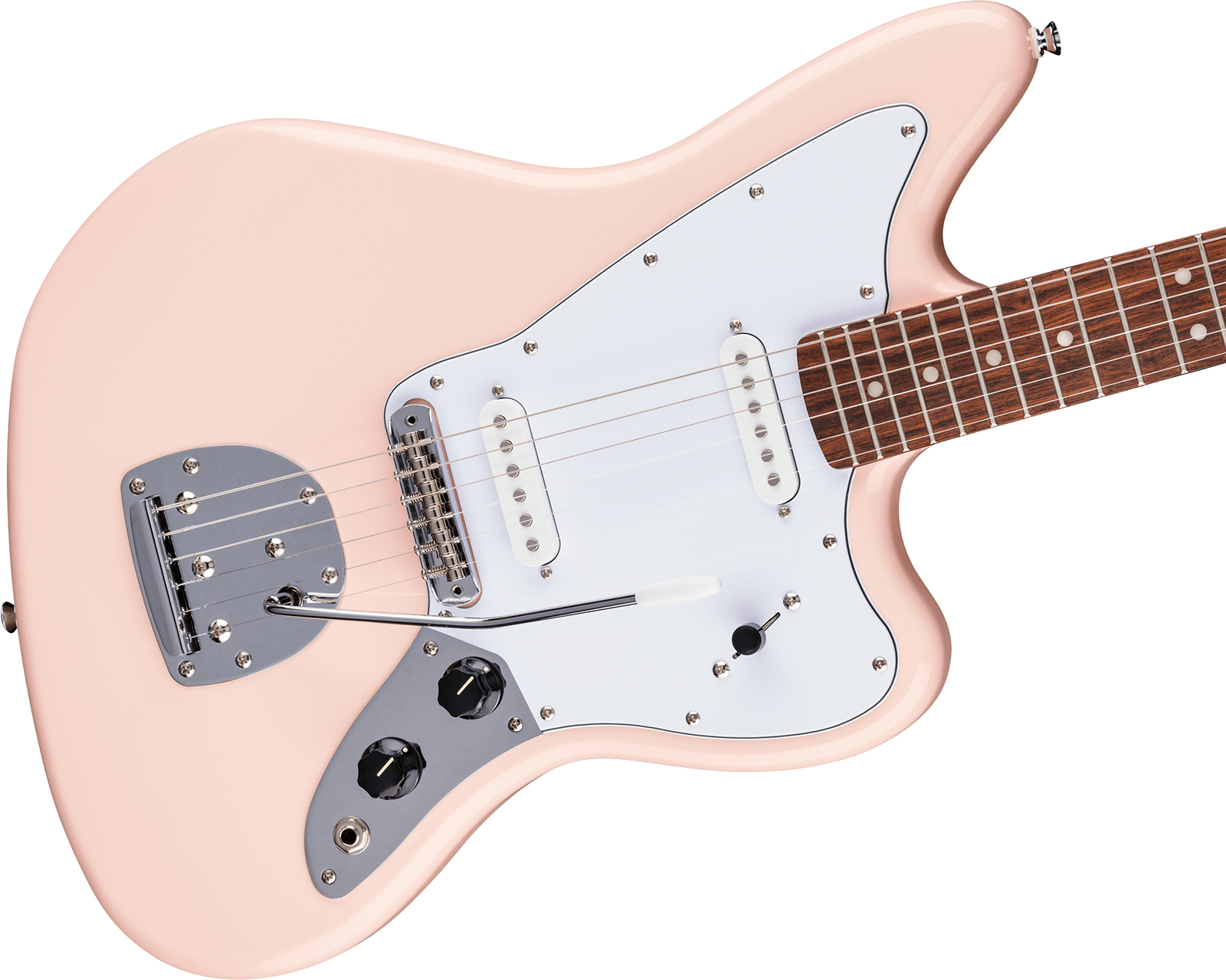Squier Jaguar Affinity Fsr Shsc 2s Trem Lau - Shell Pink - Retro-Rock-E-Gitarre - Variation 2