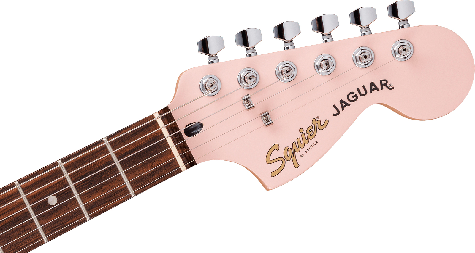 Squier Jaguar Affinity Fsr Shsc 2s Trem Lau - Shell Pink - Retro-Rock-E-Gitarre - Variation 3