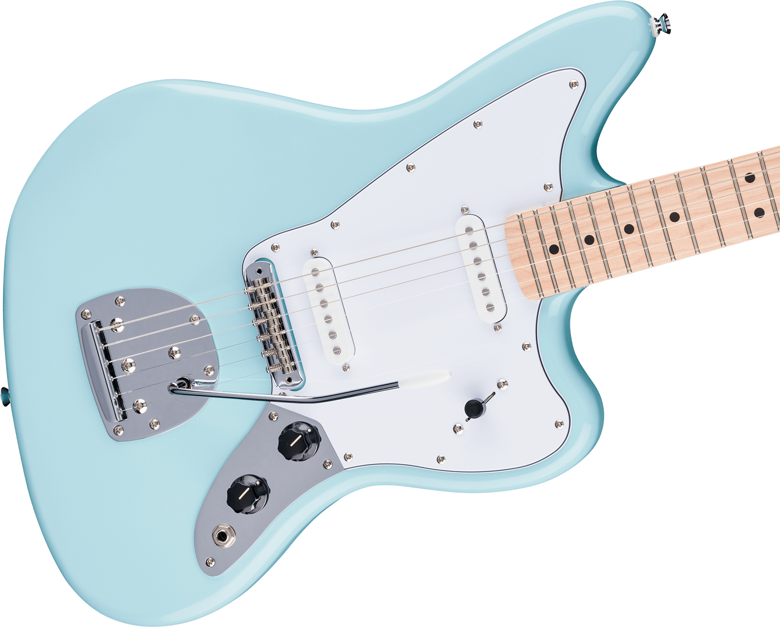 Squier Jaguar Affinity Fsr Shsc 2s Trem Mn - Daphne Blue - Retro-Rock-E-Gitarre - Variation 3