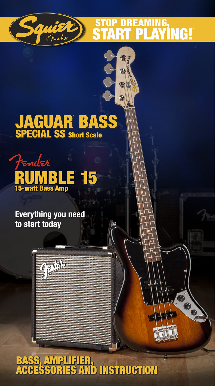 Squier Jaguar Bass Special Ss With Fender Rumble 15 Set - E-Bass Set - Variation 1