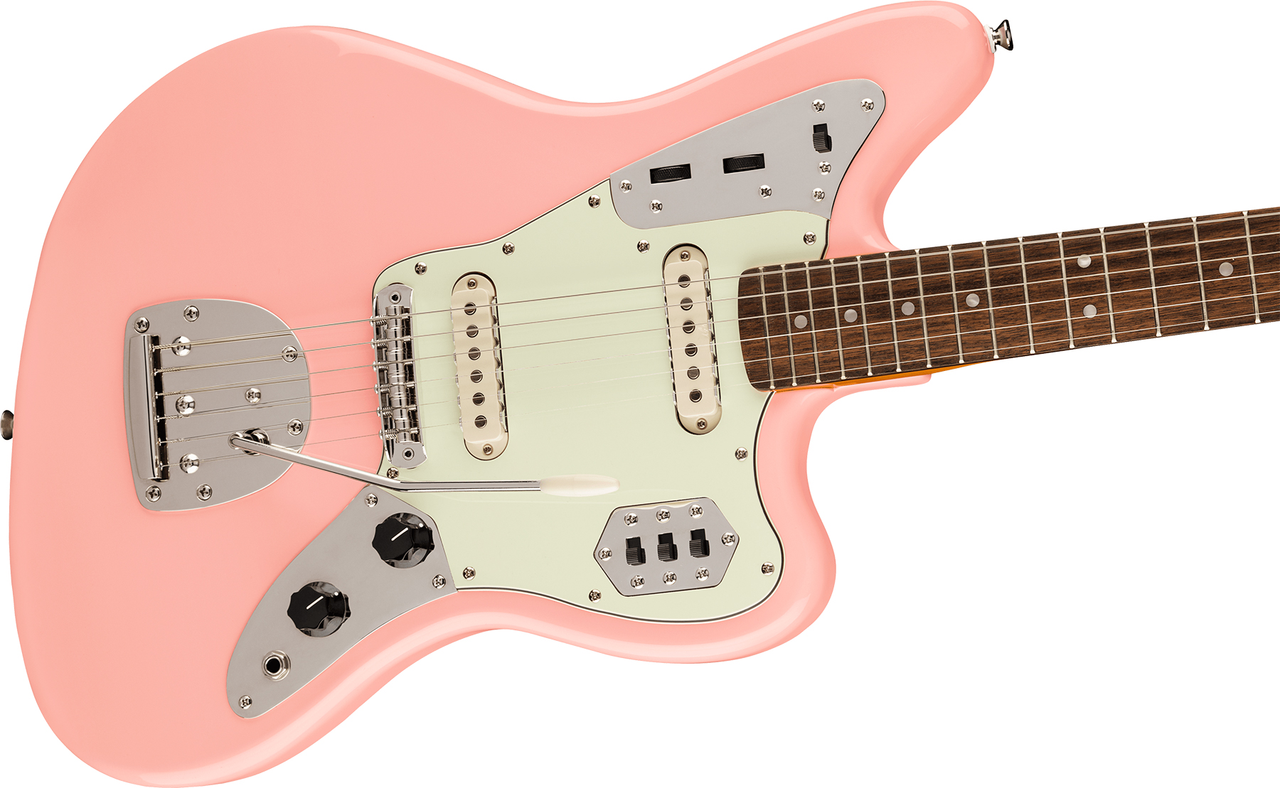Squier Jaguar Classic Vibe 60s Fsr Ltd Lau - Shell Pink - Retro-Rock-E-Gitarre - Variation 2